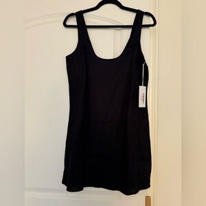 Reformation Bo Linen Mini Dress. black. size Small. NWT